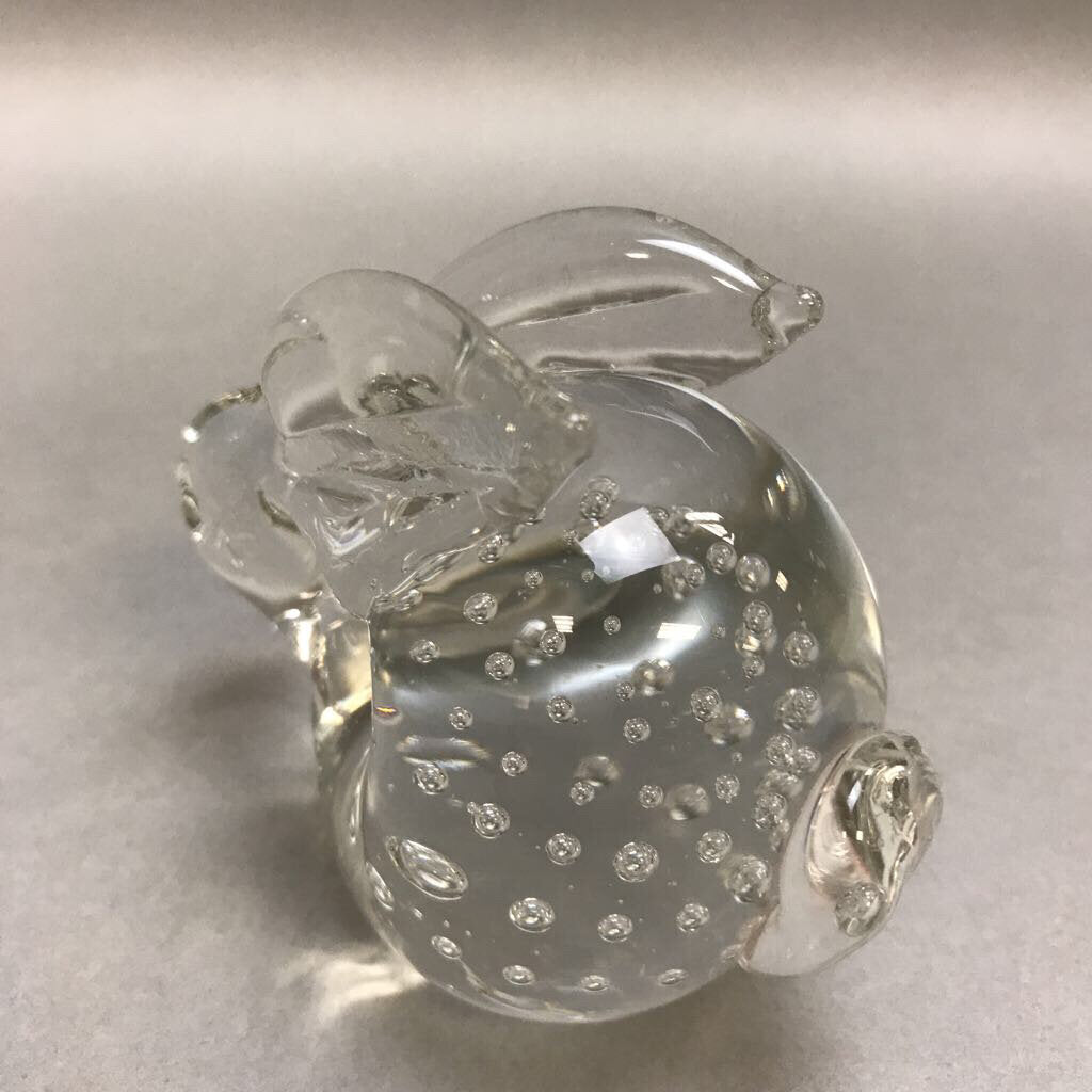 Blown Glass w Bubbles Rabbit (3.5