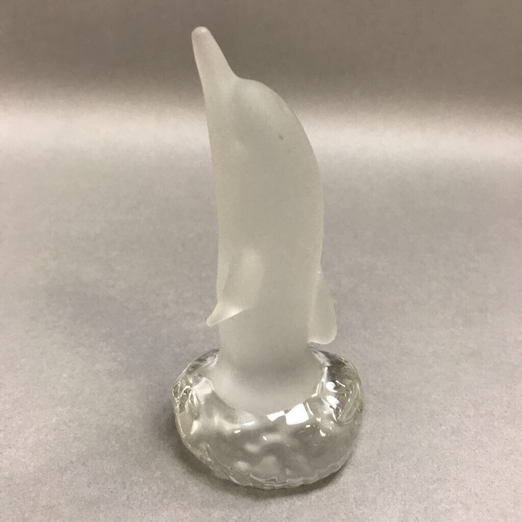 Vintage Blown Glass Satin Glass Dolphin (4