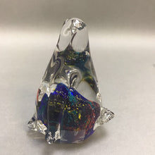 Load image into Gallery viewer, Blown Glass Penguin Sea Scape Paperweight (4&quot;)
