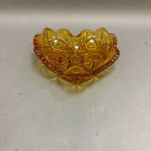 Load image into Gallery viewer, Amber Cut Glass Heart Dish (6&quot;)
