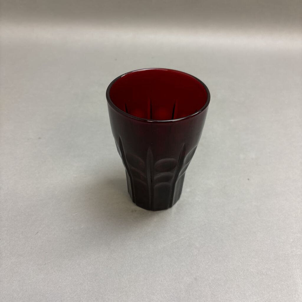 Vintage Ruby Red Glass Drinking Glass (4.5