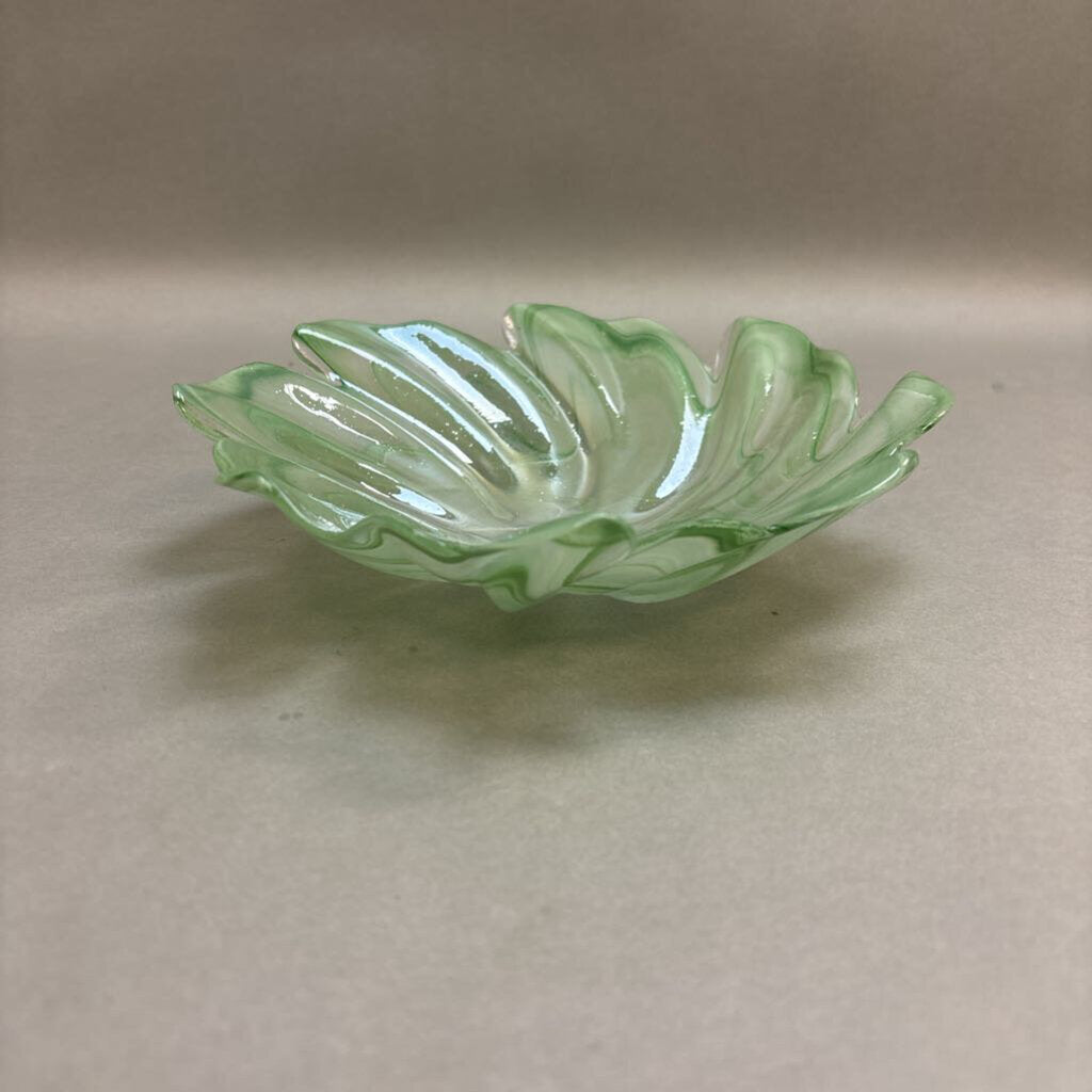 Vintage Mint Green Abstract Swirl Bowl (8