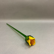 Load image into Gallery viewer, Yellow Art Glass Flower W/Green Stem Rose (20&quot;)
