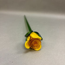 Load image into Gallery viewer, Yellow Art Glass Flower W/Green Stem Rose (20&quot;)
