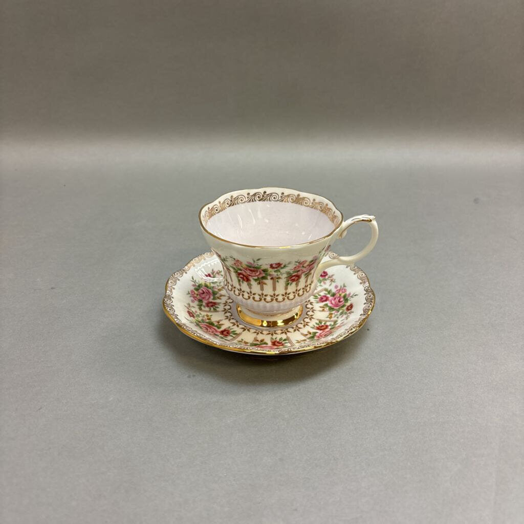 Vintage Royal Albert Pink Park Series Teacup & Saucer