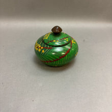 Load image into Gallery viewer, Green Pottery Covered Pot w/ Parrot (~3.5x4.25)
