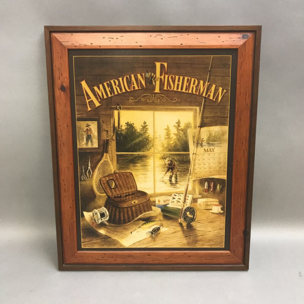 American Fisherman Framed Metal Sign (19x16)