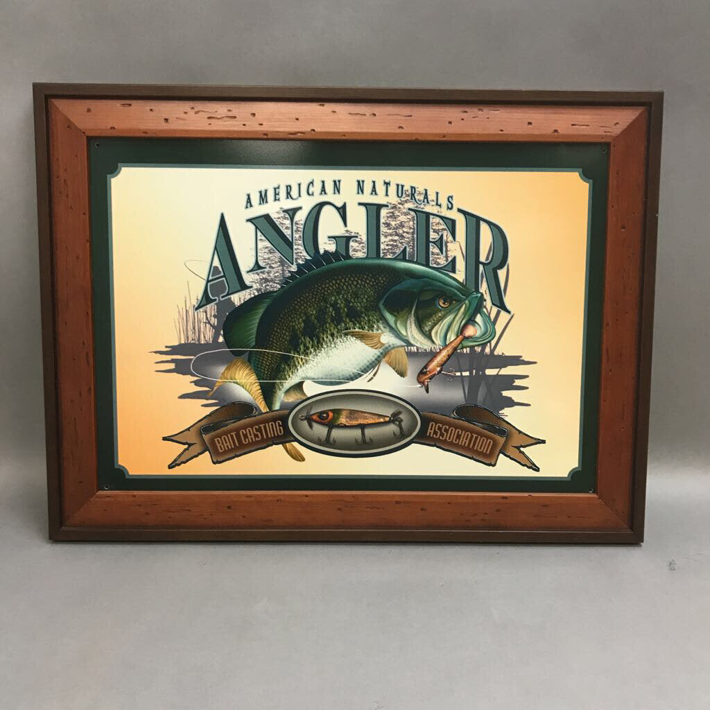 American Naturals Angler Framed Metal Sign (15x20)