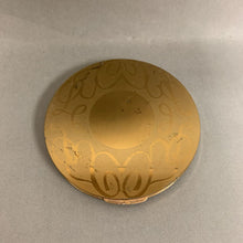 Load image into Gallery viewer, Vintage Columbia Fifth Avenue Swirl Design Goldtone Makeup Compact (4&quot;)
