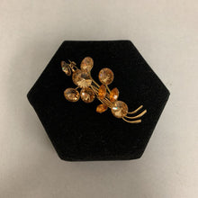 Load image into Gallery viewer, Vintage Yellow Goldtone Crystal Bouquet Brooch Pin (2.75&quot;)
