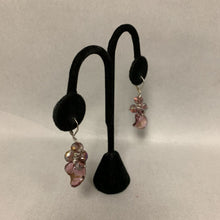 Load image into Gallery viewer, Sterling Plum Art Glass Aurora Borealis Crystal Bead Earrings (2&quot;)
