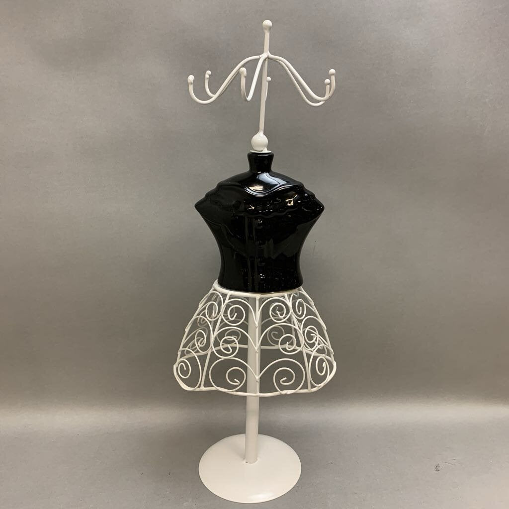 Large Dress Form Ceramic & Metal Jewelry Display Stand (22