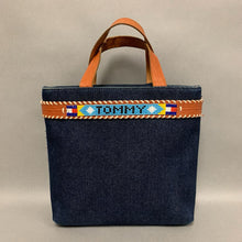 Load image into Gallery viewer, Vintage Tommy Hilfiger Denim Leather Beaded Trim Shoulder Bag Purse As-Is (9x11x3&quot;)
