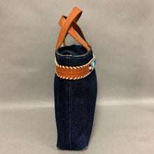 Load image into Gallery viewer, Vintage Tommy Hilfiger Denim Leather Beaded Trim Shoulder Bag Purse As-Is (9x11x3&quot;)
