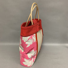 Load image into Gallery viewer, Vintage Tommy Hilfiger Red Pink &amp; Cream Hibiscus Print Canvas Shoulder Bag Purse (11x12.5x4&quot;)
