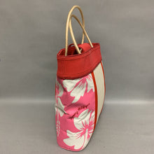 Load image into Gallery viewer, Vintage Tommy Hilfiger Red Pink &amp; Cream Hibiscus Print Canvas Shoulder Bag Purse (11x12.5x4&quot;)
