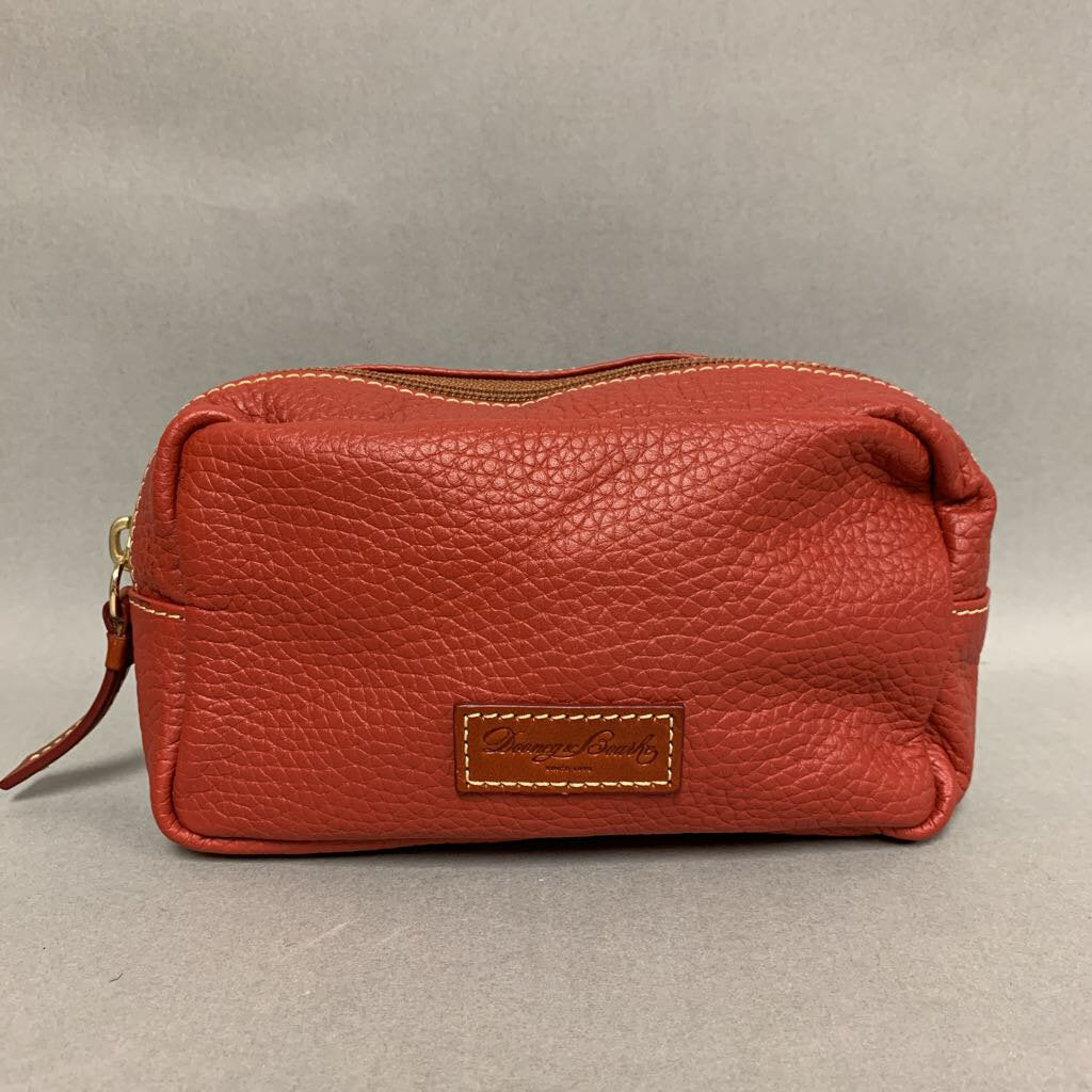 Dooney & Bourke Red Pebble Leather Cosmetic Bag (5x8x2