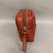 Load image into Gallery viewer, Dooney &amp; Bourke Red Pebble Leather Cosmetic Bag (5x8x2&quot;)
