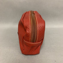 Load image into Gallery viewer, Dooney &amp; Bourke Red Pebble Leather Cosmetic Bag (5x8x2&quot;)
