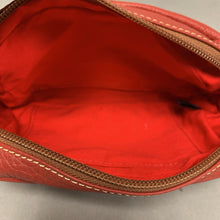 Load image into Gallery viewer, Dooney &amp; Bourke Red Pebble Leather Cosmetic Bag (5x8x2&quot;)
