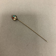 Load image into Gallery viewer, Vintage Sterling Inlay Zuni Sun Face Stick Pin (2.75&quot;)
