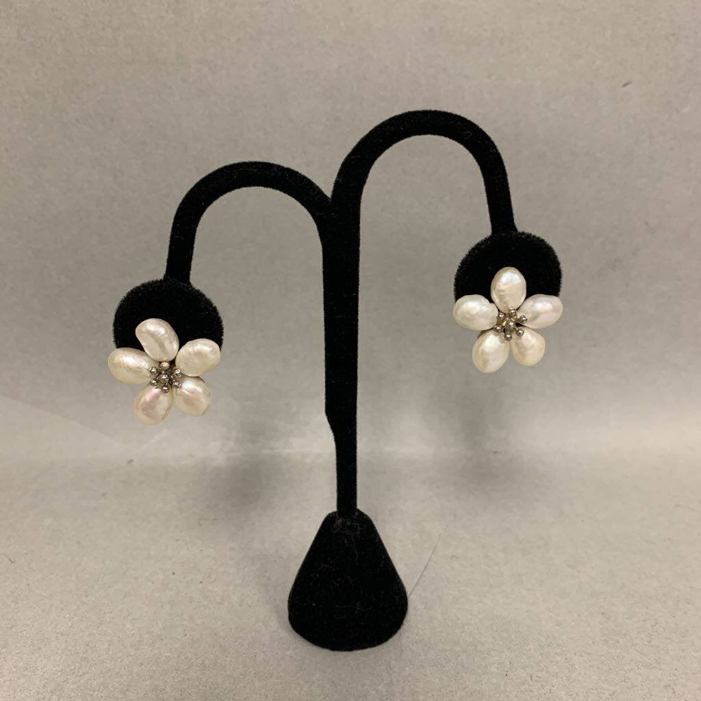 Ross Simons Freshwater Pearl Flower Clip Earrings (1