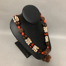 Load image into Gallery viewer, Vintage Rudraksha Seed Shell Prayer Bead Necklace (32&quot;)
