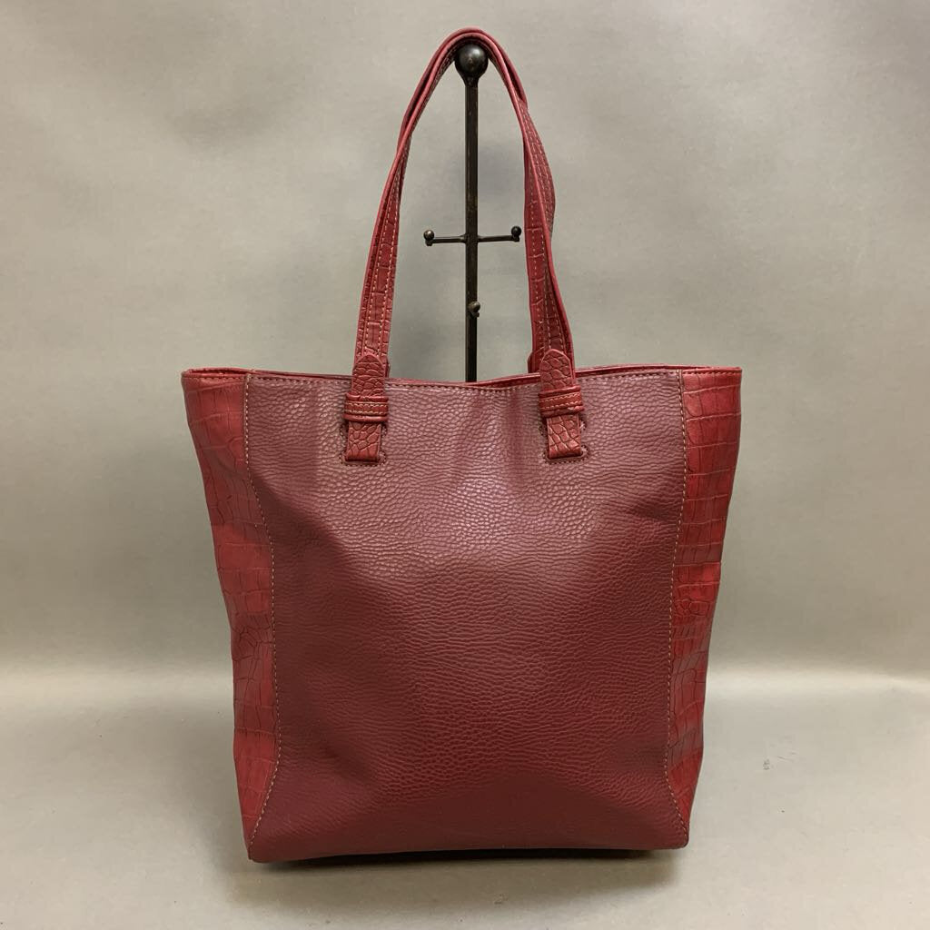 Croft & Barrow Red Faux Leather Tote Purse (15x17x6