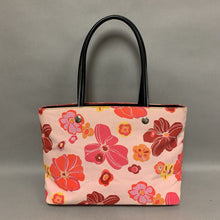 Load image into Gallery viewer, New York Minute Pink Floral Canvas Faux Leather Handle Purse (9x14x4&quot;)
