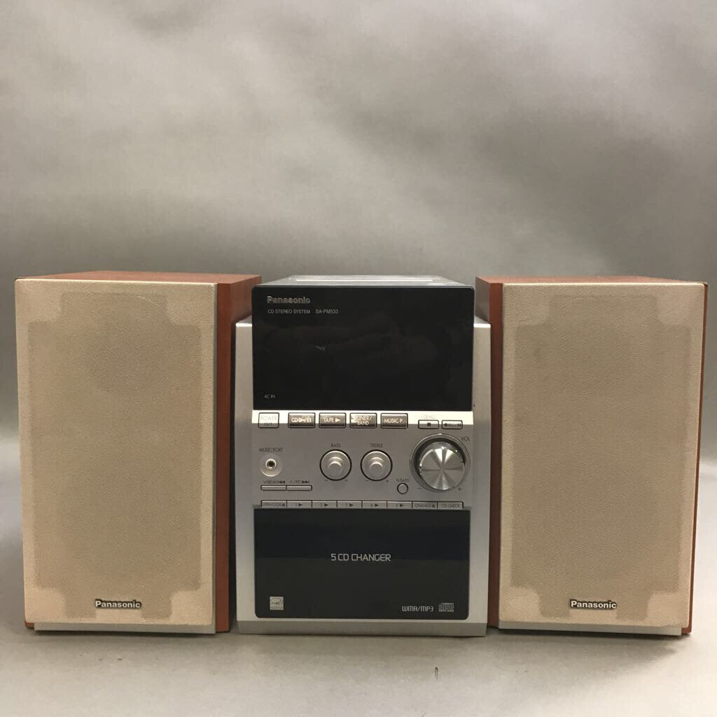 Panasonic SA-PM53 Compact Bookshelf Stereo System AM/FM; Cassette Tape; Remote (10