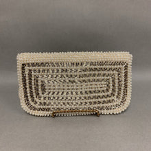 Load image into Gallery viewer, Vintage Pearl &amp; Silver Beaded Clutch Purse As-Is (4x7&quot;)
