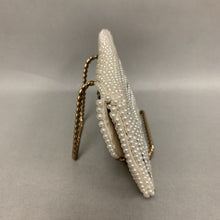 Load image into Gallery viewer, Vintage Pearl &amp; Silver Beaded Clutch Purse As-Is (4x7&quot;)
