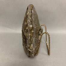 Load image into Gallery viewer, Vintage Silver Sequined &amp; Beaded Round Clutch Purse As-Is (6x6&quot;)
