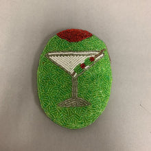 Load image into Gallery viewer, Martini Glass Beaded Coin Purse (5x3.5&quot;)
