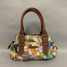 Load image into Gallery viewer, Caribbean Joe Floral Canvas Faux Leather Handle Handbag Purse (6x10x3&quot;)
