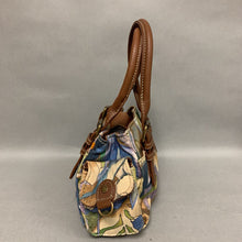 Load image into Gallery viewer, Caribbean Joe Floral Canvas Faux Leather Handle Handbag Purse (6x10x3&quot;)
