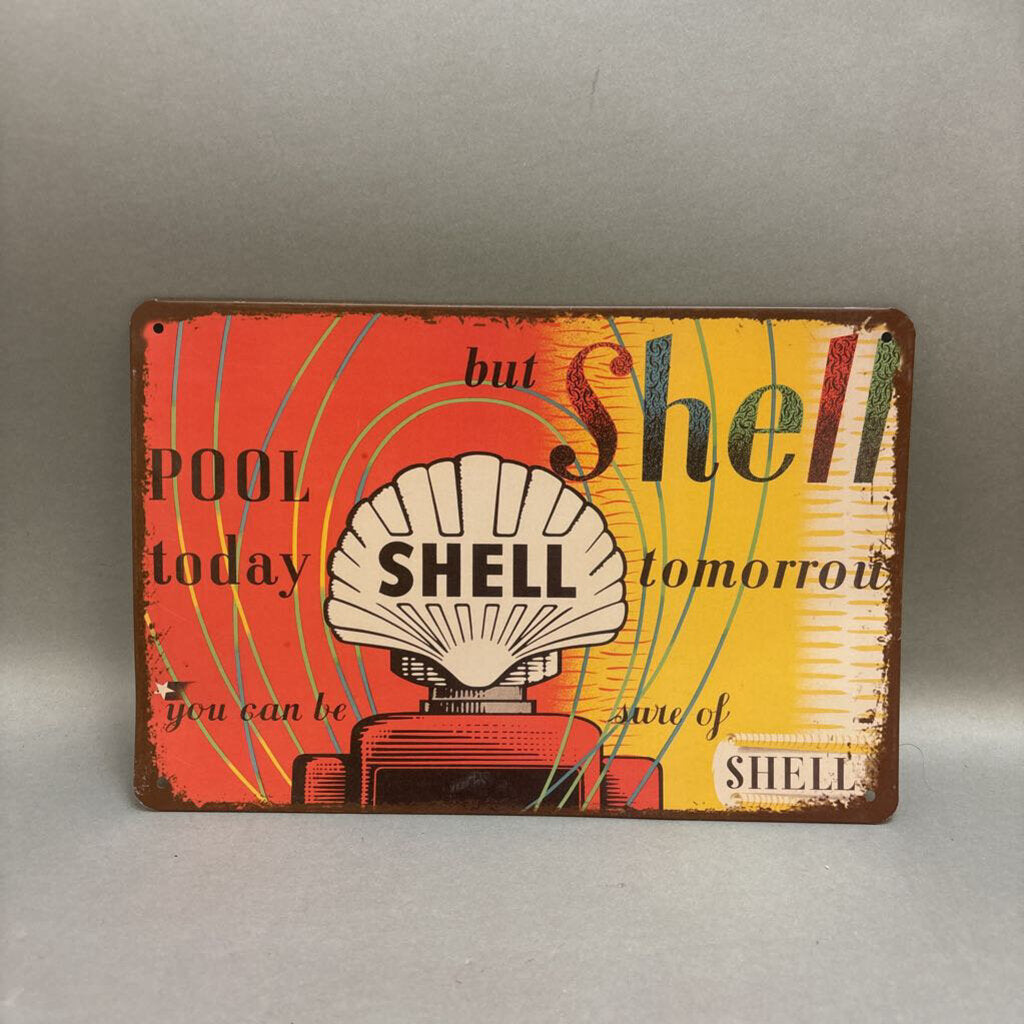 Reproduction Shell Metal Sign (8x12)