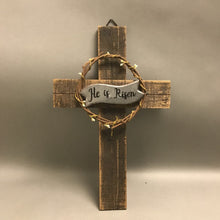 Load image into Gallery viewer, He Has Risen Cross Wall Plaque (16&quot; x 10&quot;)
