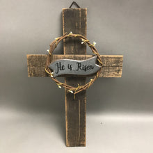 Load image into Gallery viewer, He Has Risen Cross Wall Plaque (16&quot; x 10&quot;)
