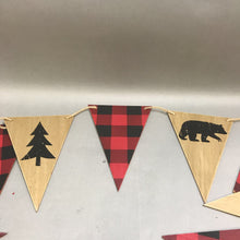 Load image into Gallery viewer, Wood Banner Red Flannel Bear (6ft)
