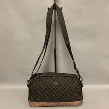 Load image into Gallery viewer, Lug Brown Nylon Glitter Trim Punter Crossbody Purse (6x10x2.5&quot;)
