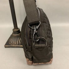 Load image into Gallery viewer, Lug Brown Nylon Glitter Trim Punter Crossbody Purse (6x10x2.5&quot;)
