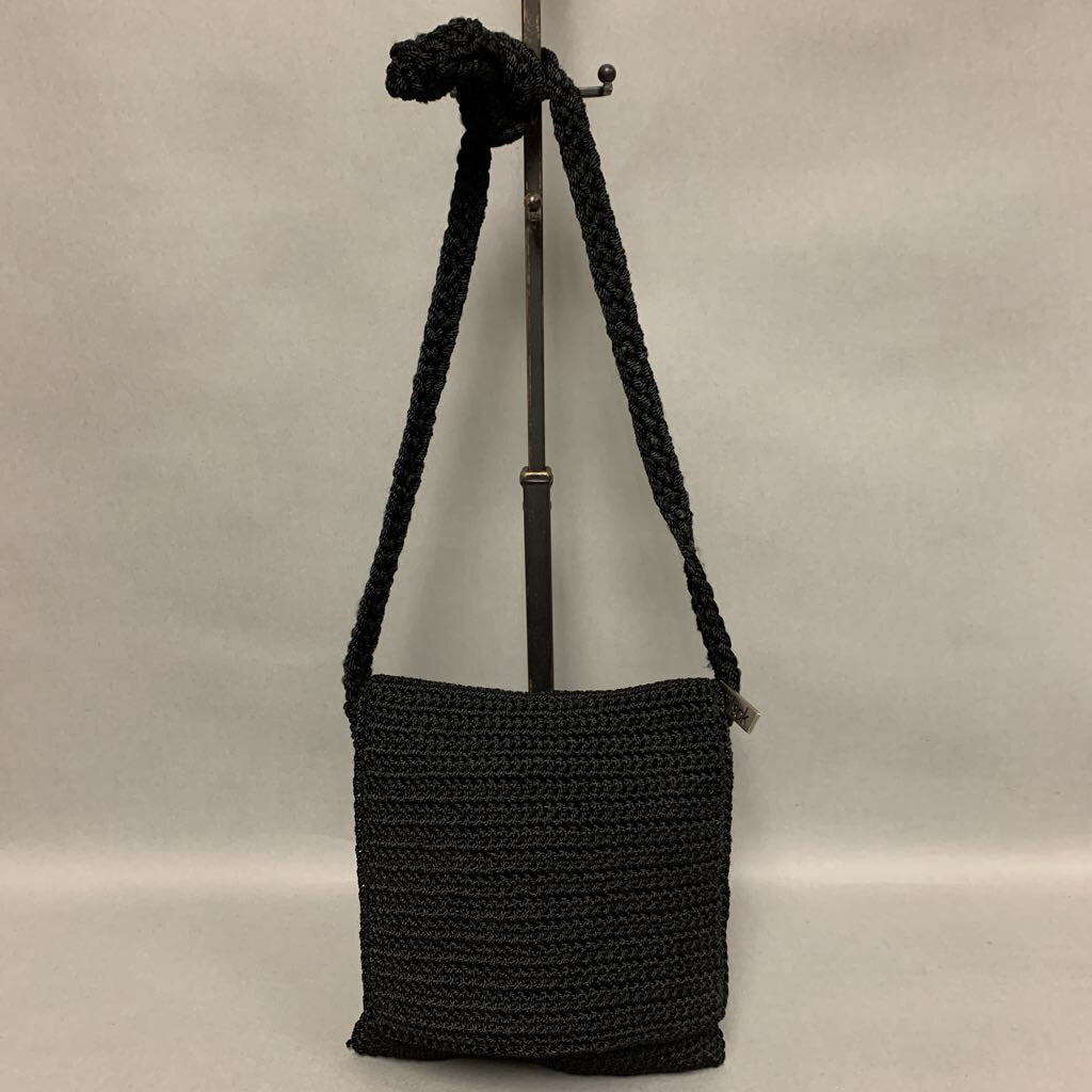 The Sak Black Crochet Crossbody Bag Purse (8x7