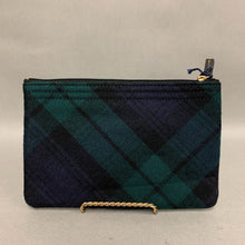 Load image into Gallery viewer, Dooney &amp; Bourke Navy Green Plaid Zip Pouch NWT (5x7.5&quot;)
