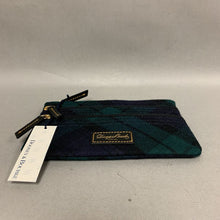 Load image into Gallery viewer, Dooney &amp; Bourke Navy Green Plaid Zip Pouch NWT (5x7.5&quot;)
