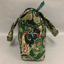 Load image into Gallery viewer, Vera Bradley Green Print Quilted Shoulder Tote Purse (10x14x4&quot;)
