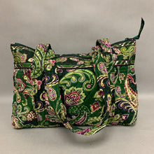 Load image into Gallery viewer, Vera Bradley Green Print Quilted Shoulder Tote Purse (10x14x4&quot;)
