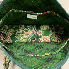 Load image into Gallery viewer, Vera Bradley Green Print Quilted Shoulder Tote Purse (10x14x4&quot;)
