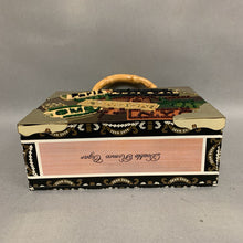 Load image into Gallery viewer, Romeo Roma Upholstered Beaded Bamboo Handle Cigar Box Purse (5.5x7.5x3&quot;)
