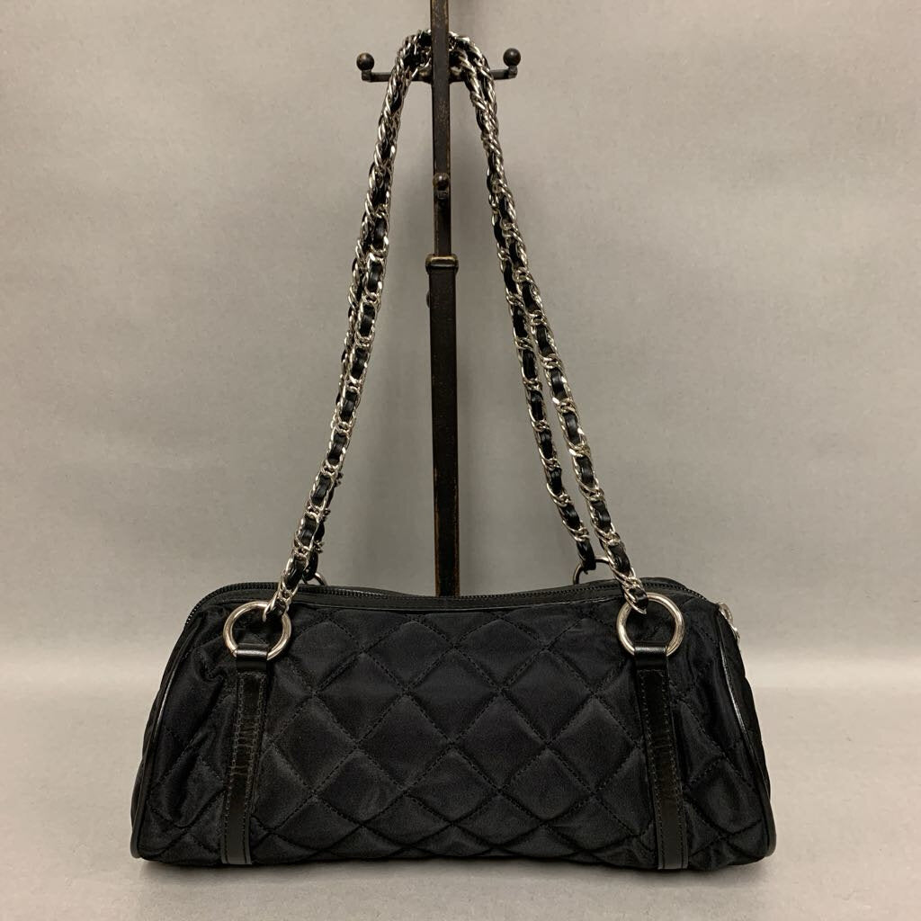 Talbots Black Quilted Chain Strap Shoulder Bag Purse (5x10x3